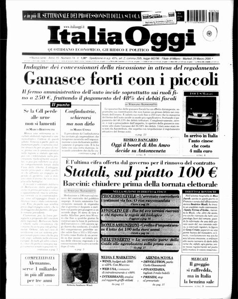 Italia oggi : quotidiano di economia finanza e politica